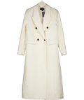 Karen Millen Winter White Brushed Wool Blend Tailored Coat UK 10