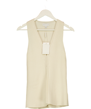 PRETTY LAVISH Cream Knit Waistcoat Top UK XS