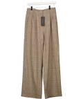 FRENCH CONNECTION Chester Check Wide Leg Trousers Brown UK 10