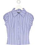 WHITE FOX Lovers Road Short Sleeve Shirt Blue Check UK XS