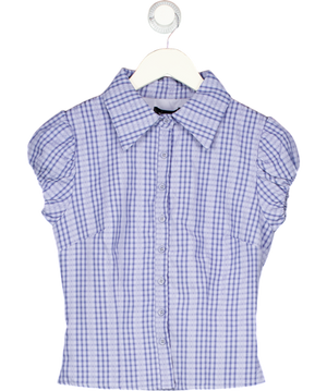 WHITE FOX Lovers Road Short Sleeve Shirt Blue Check UK XS