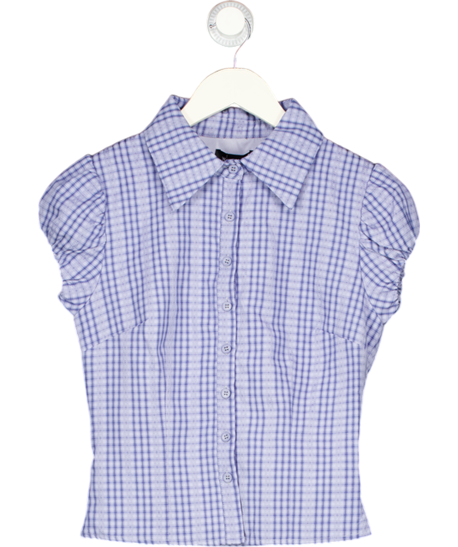 WHITE FOX Lovers Road Short Sleeve Shirt Blue Check UK XS