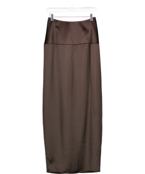 Camilla And Marc Brown Satin Sorrell Maxi Skirt UK 6