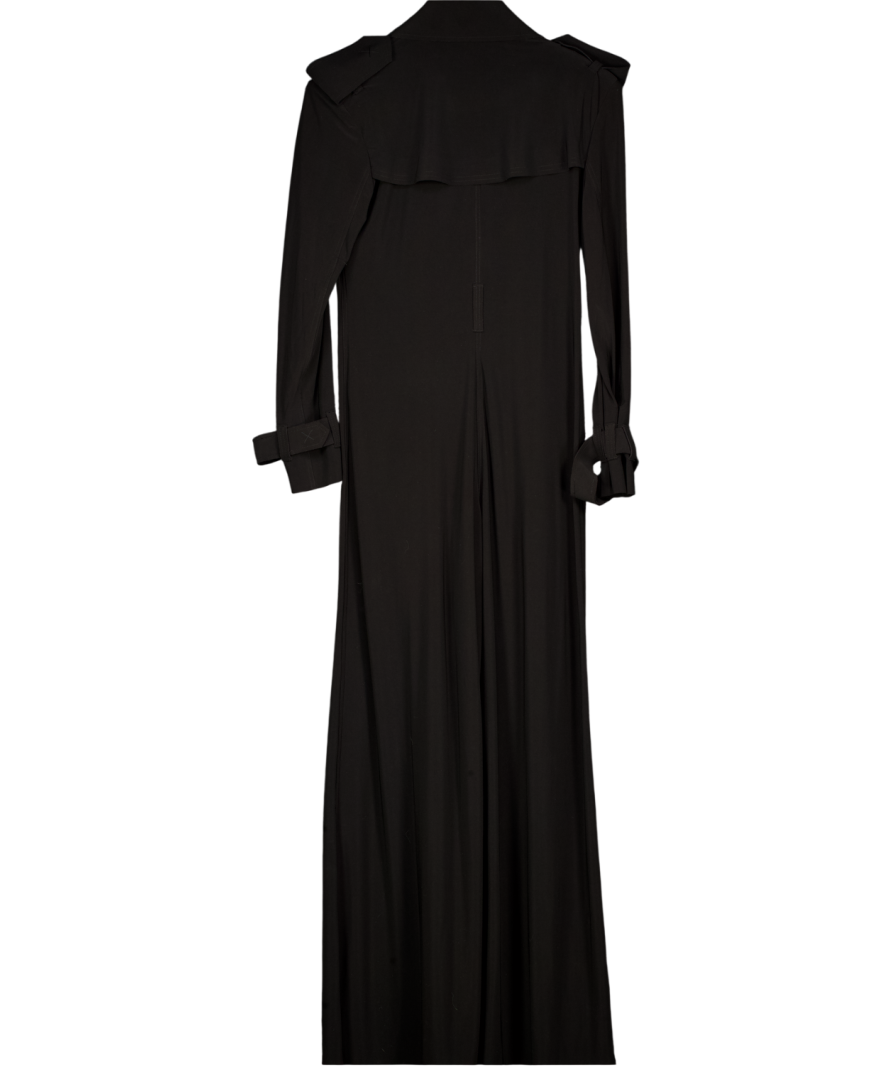 Norma Kamali Black Wide Leg Belted Jumpsuit Fr36 UK S