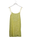 Harmur Yellow 100% Silk Sequin Mini Dress UK M