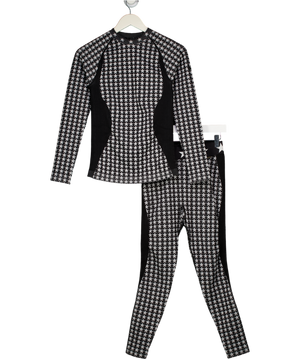 GOLDBERGH Black 2-piece Ski Star Print Base Layer Set UK XXS-XS
