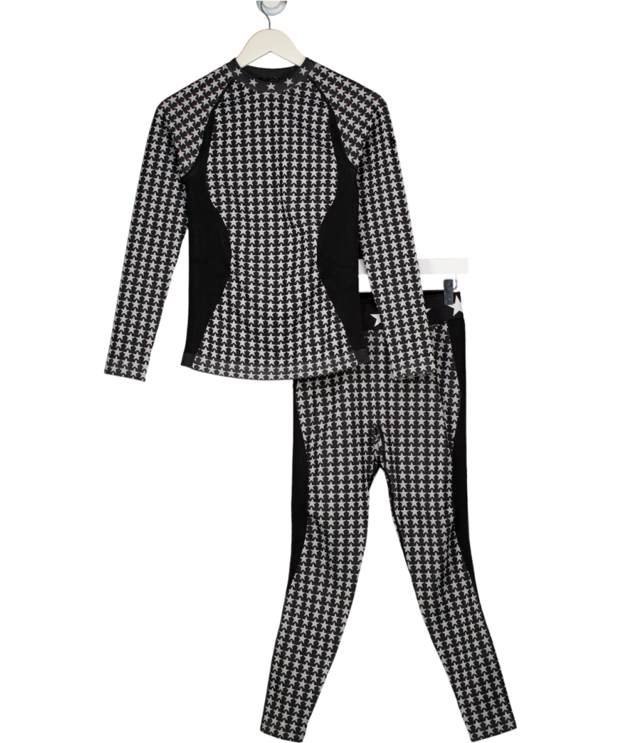 GOLDBERGH Black 2-piece Ski Star Print Base Layer Set UK XXS-XS