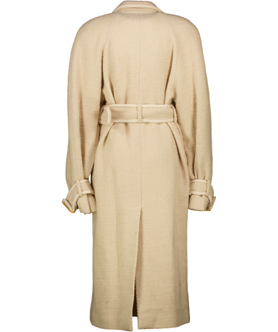 ROWEN ROSE Beige Tweed Signature Trenchcoat Fr34 UK 6