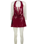 WHITE FOX Red Amnesia Sequin Mini Dress Scarlett Flame UK S