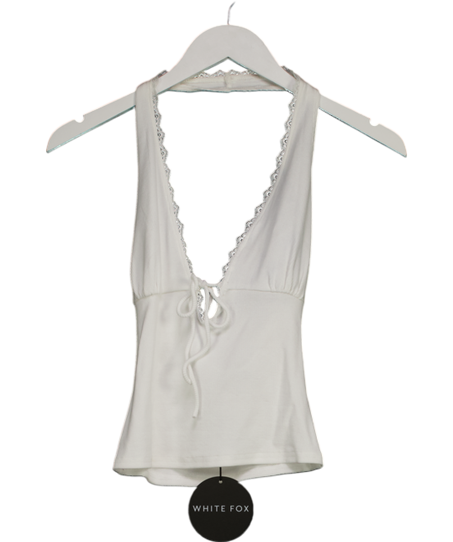 White Fox Believing The Lies Halter Top White UK M