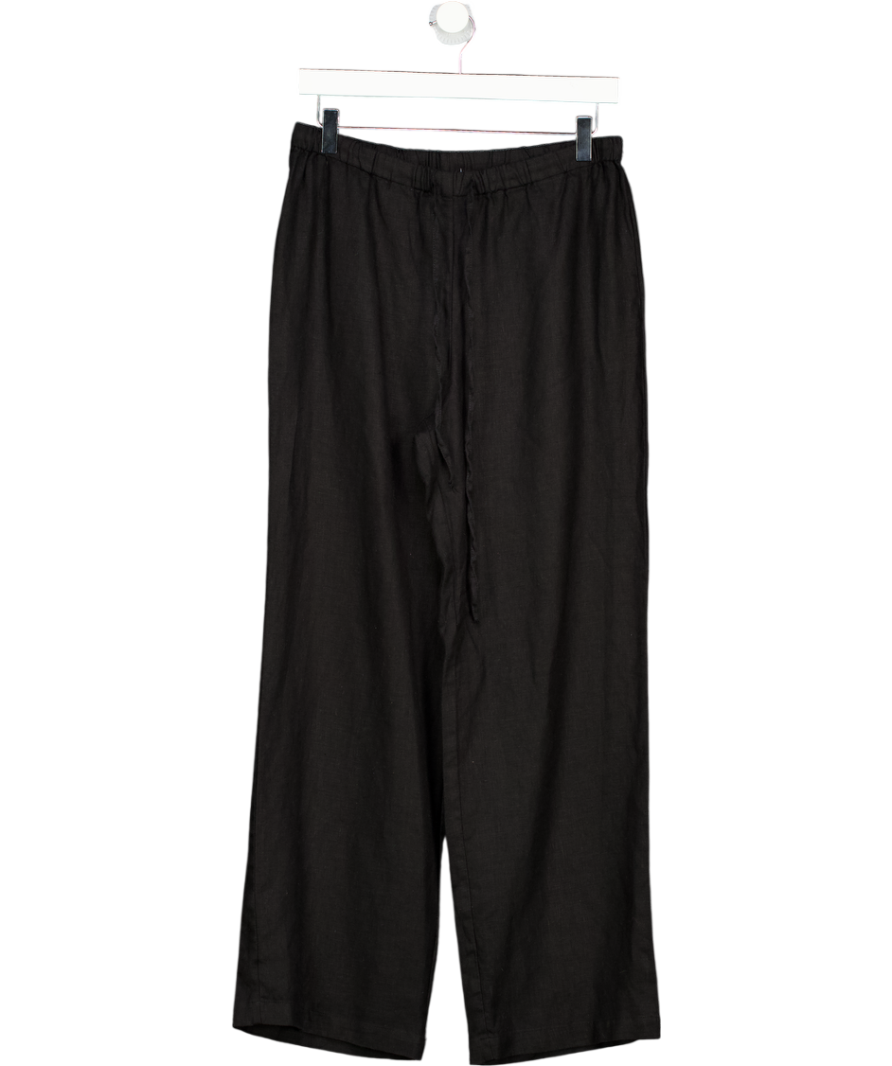 REFORMATION Black Linen Trousers UK S