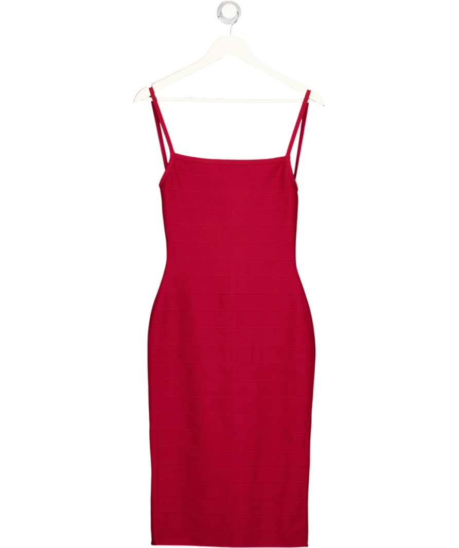 TIGER MIST Cherry Red Midori Midi Sculpting Bandage Dress UK XXS