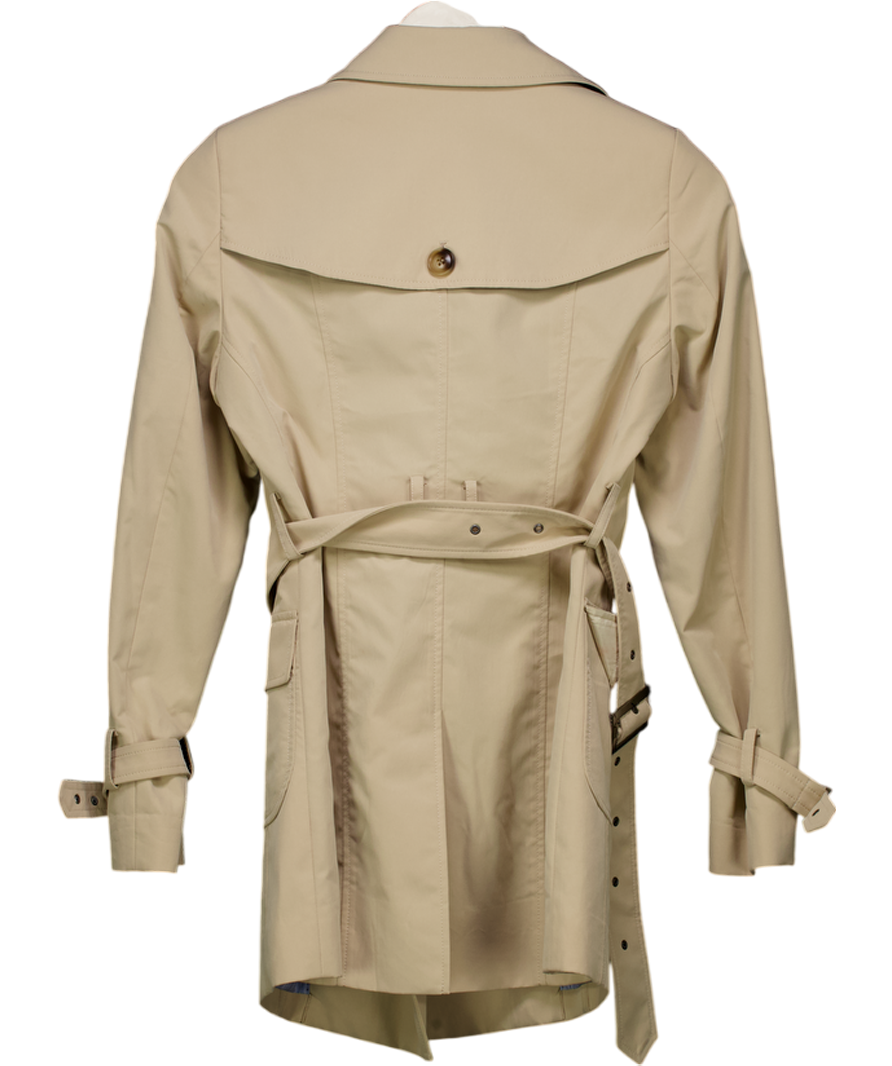 sumissura Beige Short Tailored Trench Coat UK XS/S