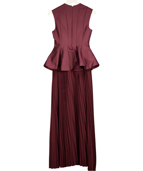 Arrange Purple Structured Waisted Maxi Dress With Contrast Pleated Skirt UK 6