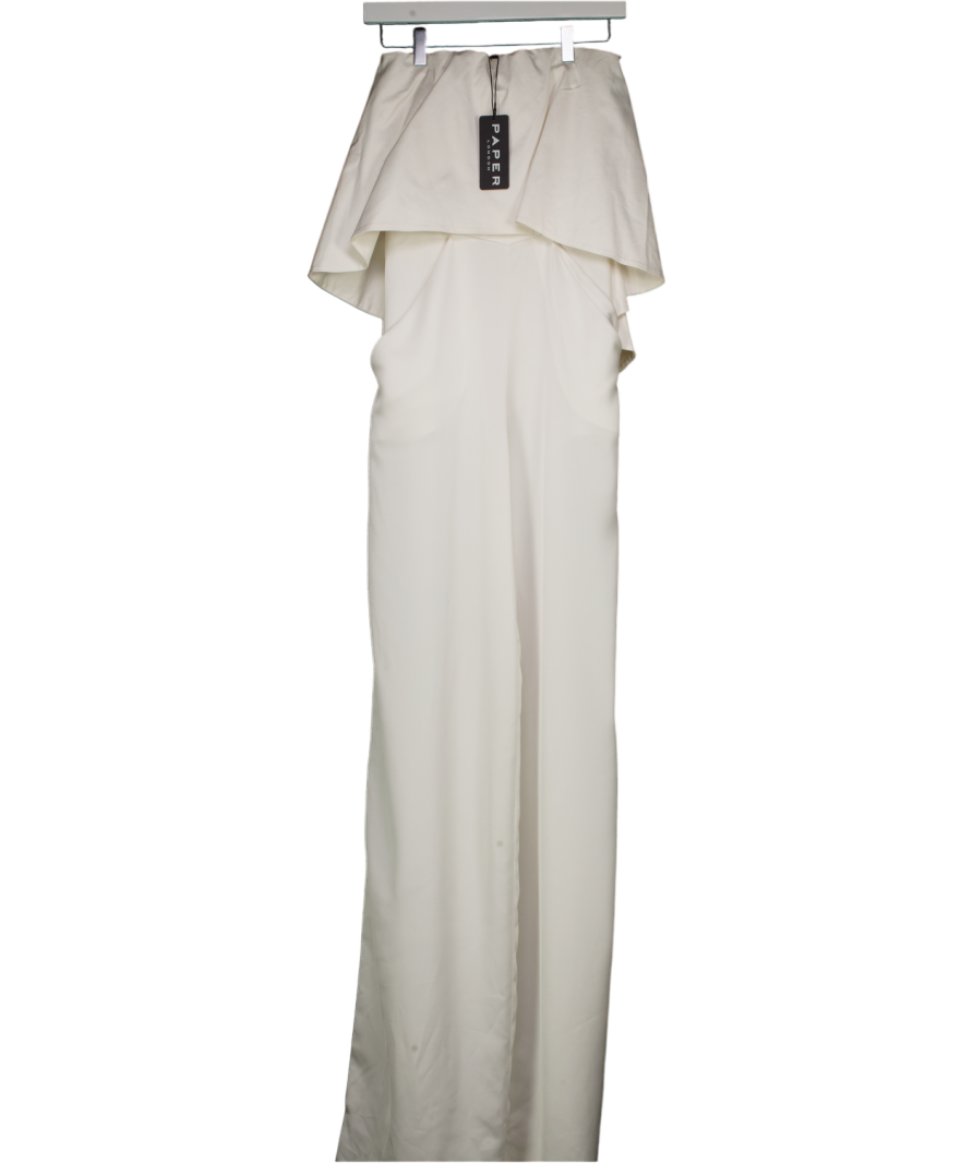 Paper London Carlson Jumpsuit In White Satin UK 10
