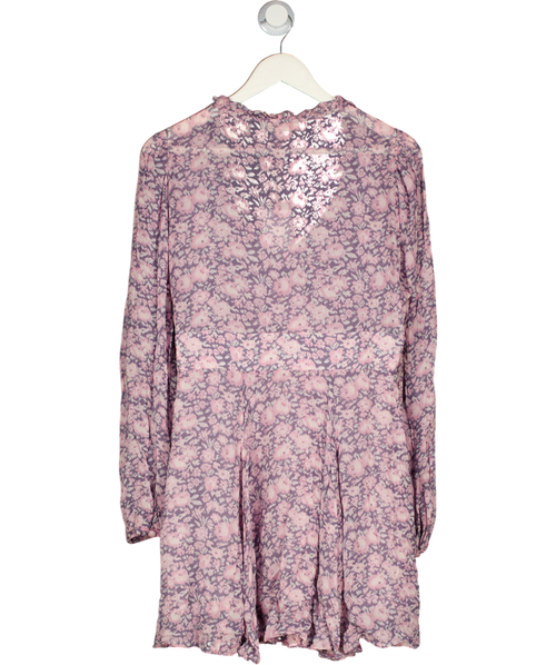 LOVESHACKFANCY Pink Cassidy Floral-print Georgette Mini Dress Us10 UK 14