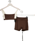 Bo + Tee Brown Ruched Set In Pecan Marl UK XS