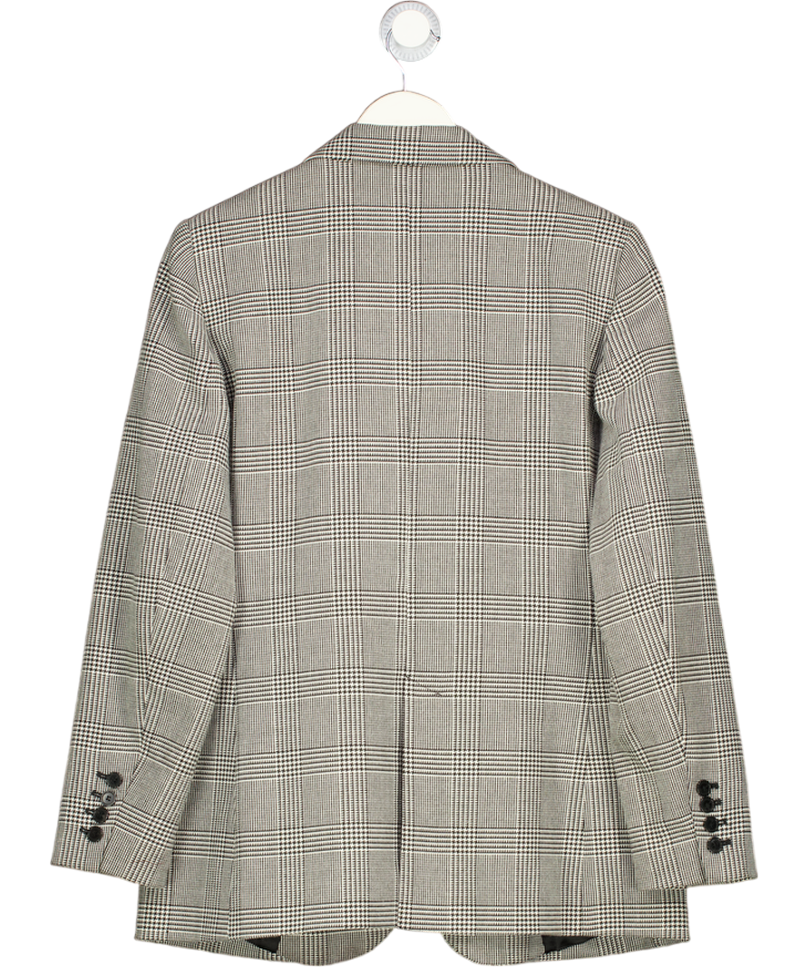 ZARA Black Check Single Breasted Blazer UK L