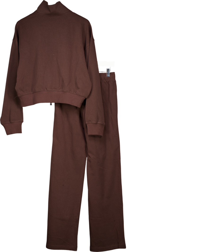 LilySilk 2-piece Silkerry Chocolate Brown Tracksuit Set UK XS