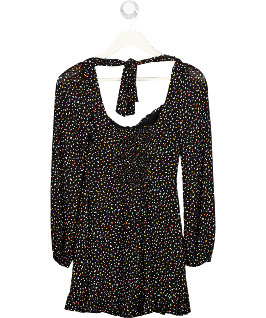 knee length dresses for ladies REFORMATION Black Dotty Long Sleeve Mini Dress Sz0 UK 4 – Reliked
