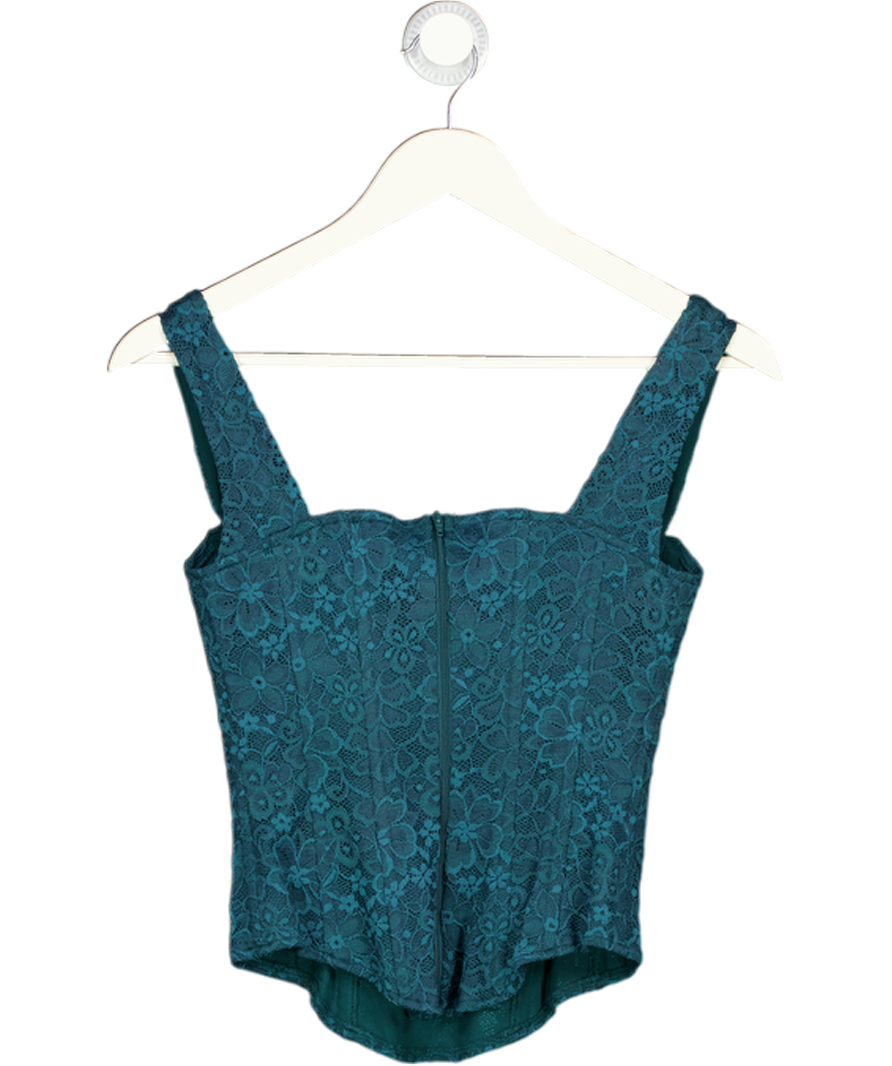 Mars the Label Blue The Cinched Lace Corset In Teal UK 10