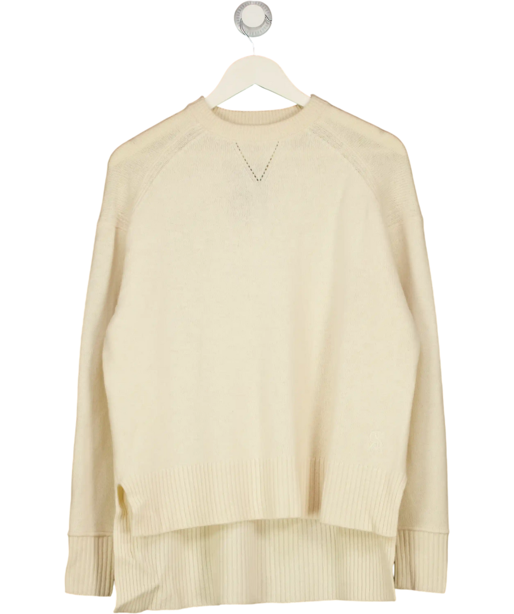 RIVER ISLAND Studio Cream Oversized Crew Neck Jumper UK S