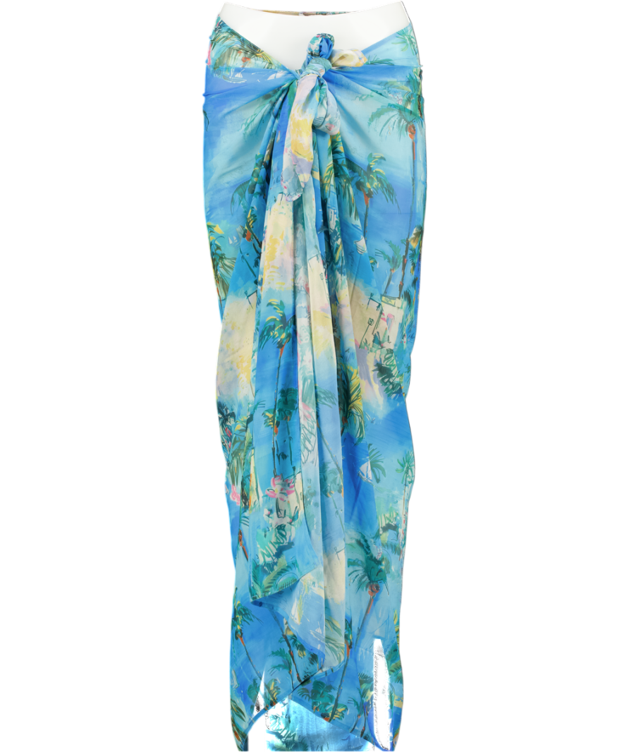 Sydney lane Blue Clovelly Long Sarong Positano Print One Size