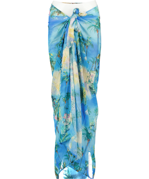 Sydney lane Blue Clovelly Long Sarong Positano Print One Size