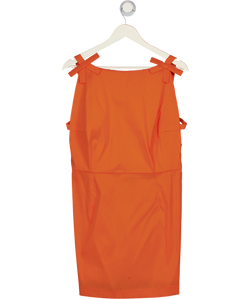 BERNADETTE Kim Open-back Bow-detailed Taffeta Mini Dress - Orange Sz42 UK 14