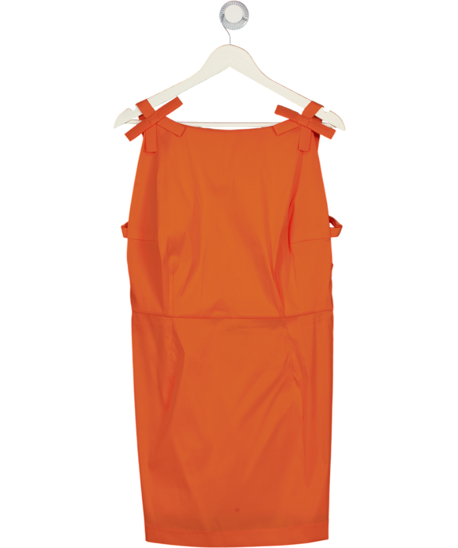 BERNADETTE Kim Open-back Bow-detailed Taffeta Mini Dress - Orange Sz42 UK 14