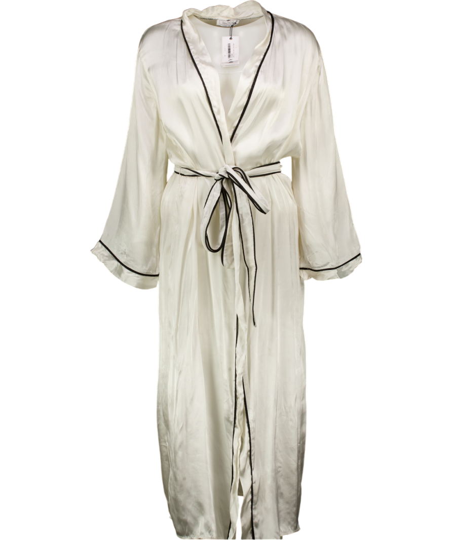 LEOCE White Luxury 100%  Silk Dressing Gown UK M