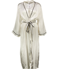 LEOCE White Luxury 100%  Silk Dressing Gown UK M