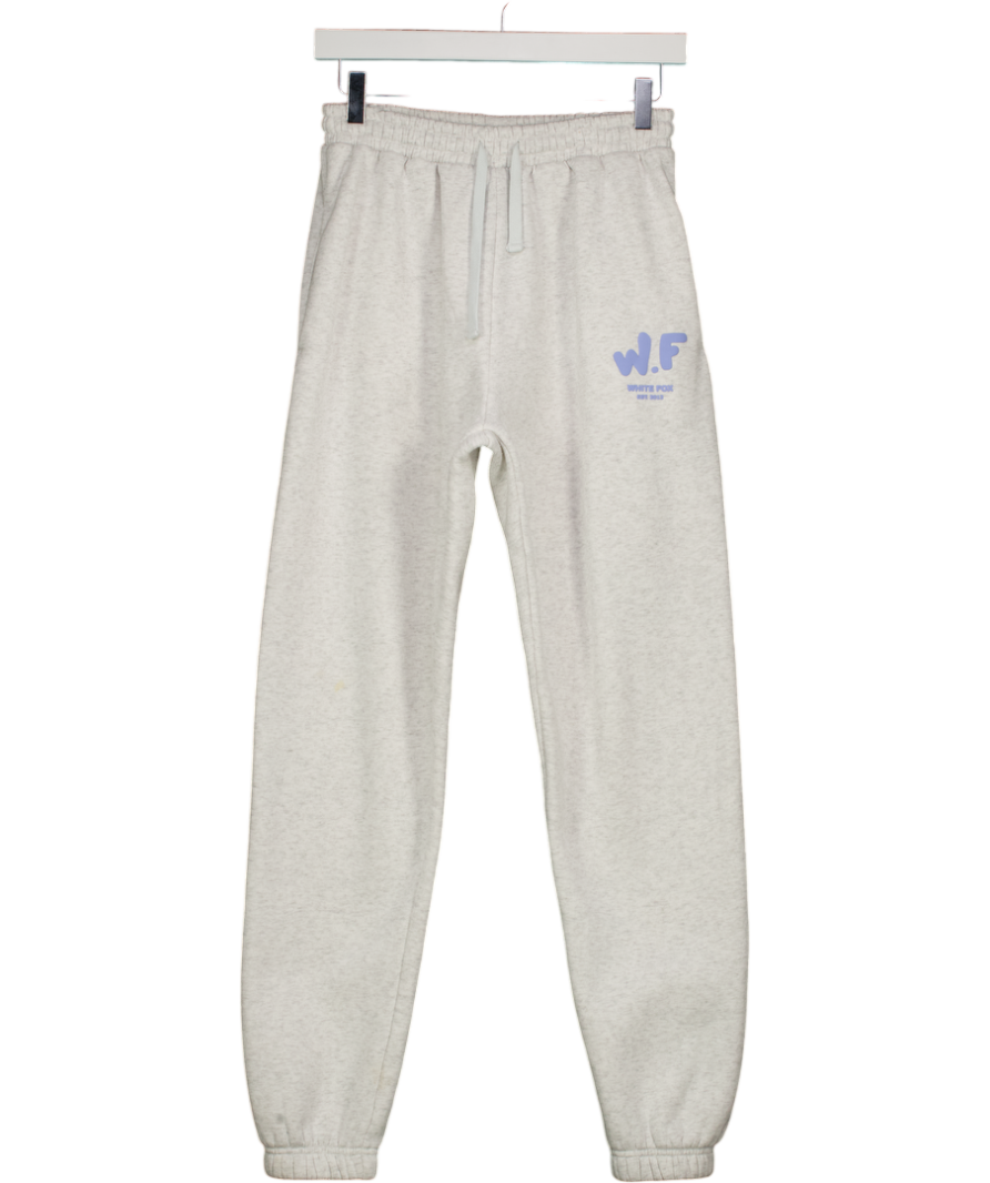 WHITE FOX Grey Logo Sweatpants Joggers UK XS