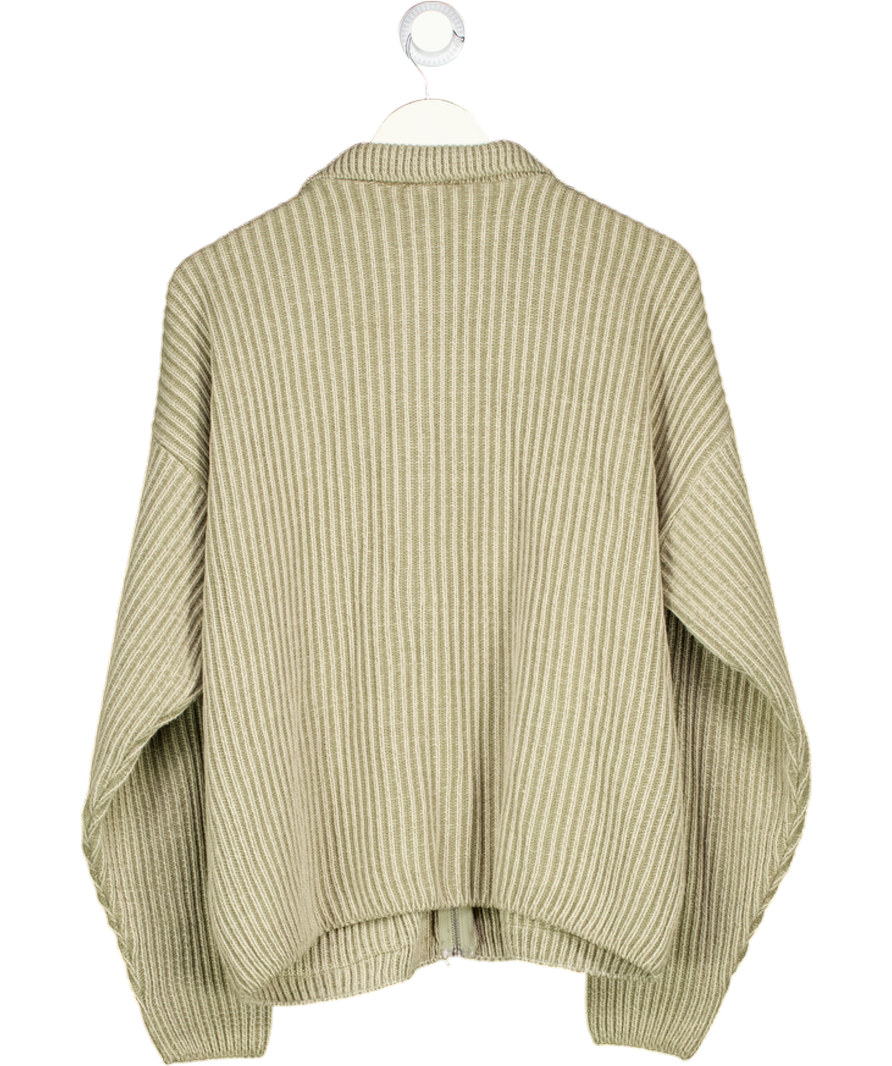 Brothers And Kin Brown Stack Knit Zip Up UK M