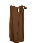Next Brown Linen Maxi Sarong Skirt UK 10