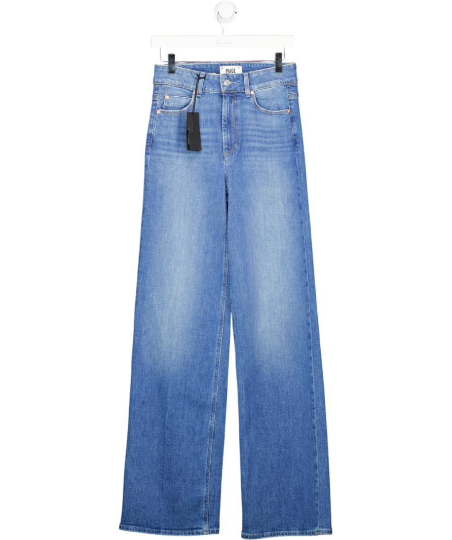 PAIGE Blue Sasha High Rise Loose Straight Leg Jeans W26