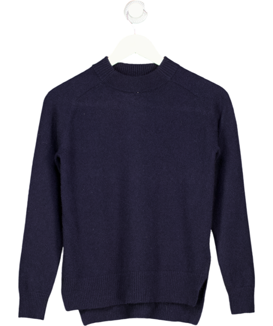 WHISTLES Navy Blue 100% Cashmere Crew Neck Jumper UK XS