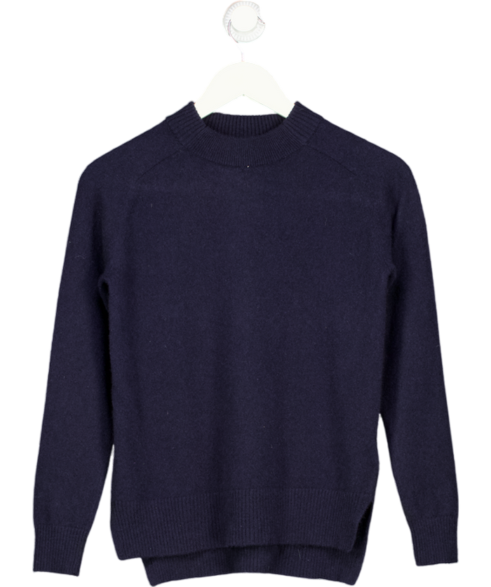 WHISTLES Navy Blue 100% Cashmere Crew Neck Jumper UK XS