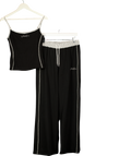 WHITE FOX Black 2=piece Pure Attraction Vest Top & Jogger Set UK M