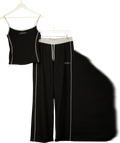 WHITE FOX Black 2=piece Pure Attraction Vest Top & Jogger Set UK M