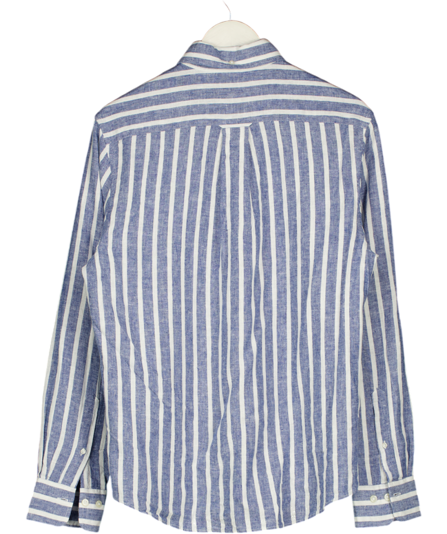 GANT Blue Regular Fit Striped Classic Poplin Shirt UK S