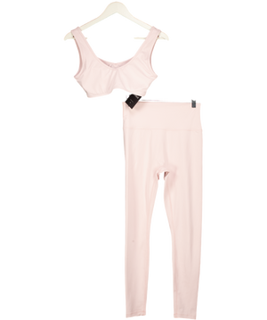 SISTERLY TRIBE 2-piece Ballet Pink Leggings & Activewear Bra Set UK M