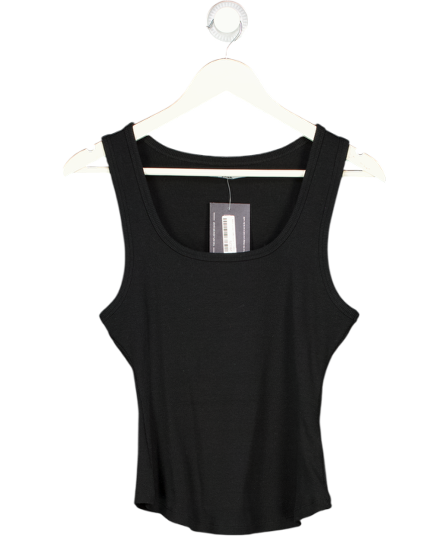 BOA Black Soft Ribbed Tank Top UK M