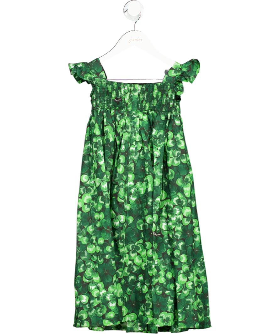DOLCE & GABBANA Green Printed Poplin Ruffled Sleeve Dress 4 Years