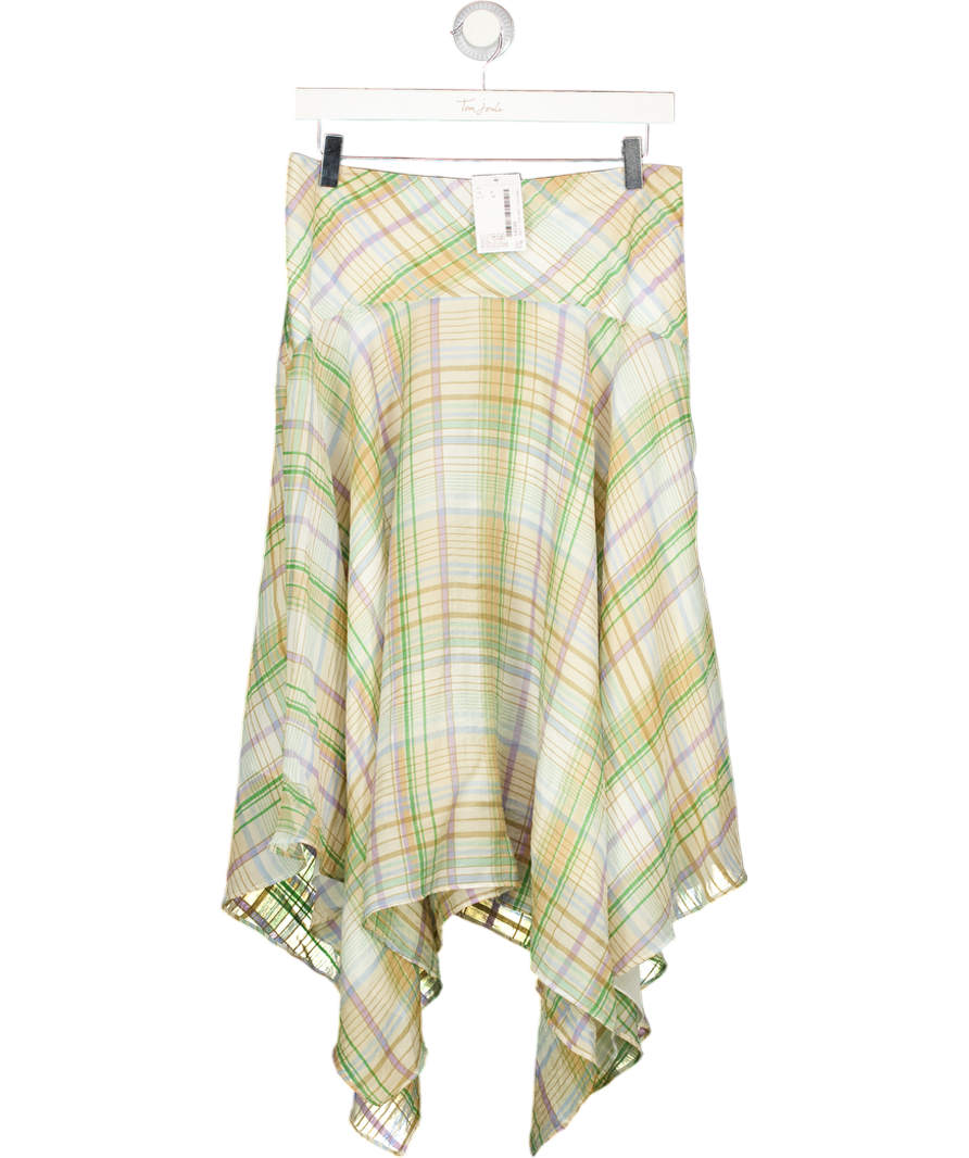 H&M Green Lyocell Blend Handkerchief Skirt UK 8