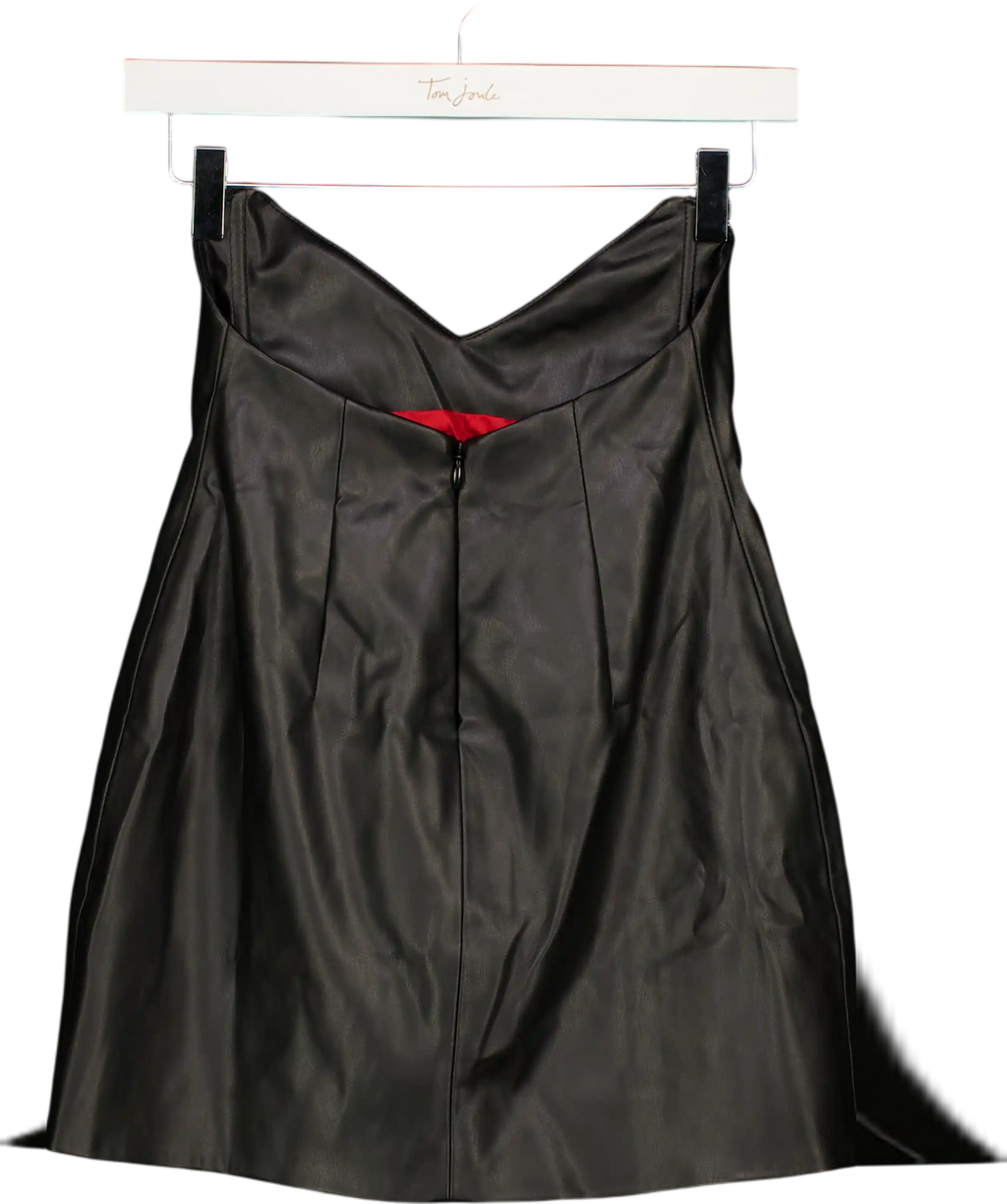 LIKA Black Butter-soft Faux Leather Corset Top UK S