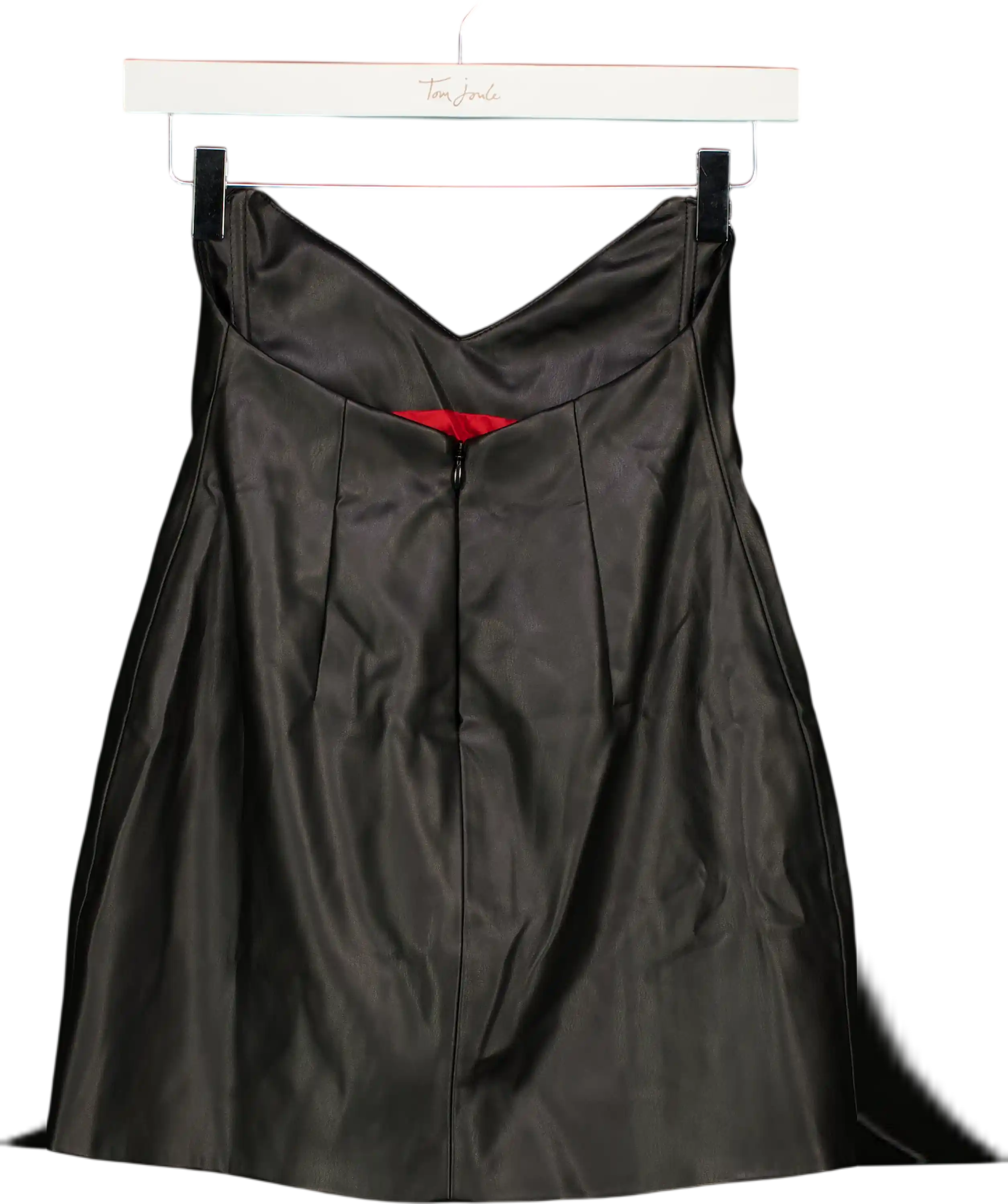 LIKA Black Butter-soft Faux Leather Corset Top UK S
