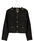RIVER ISLAND Black Sparkle Military Detail Cardigan UK S