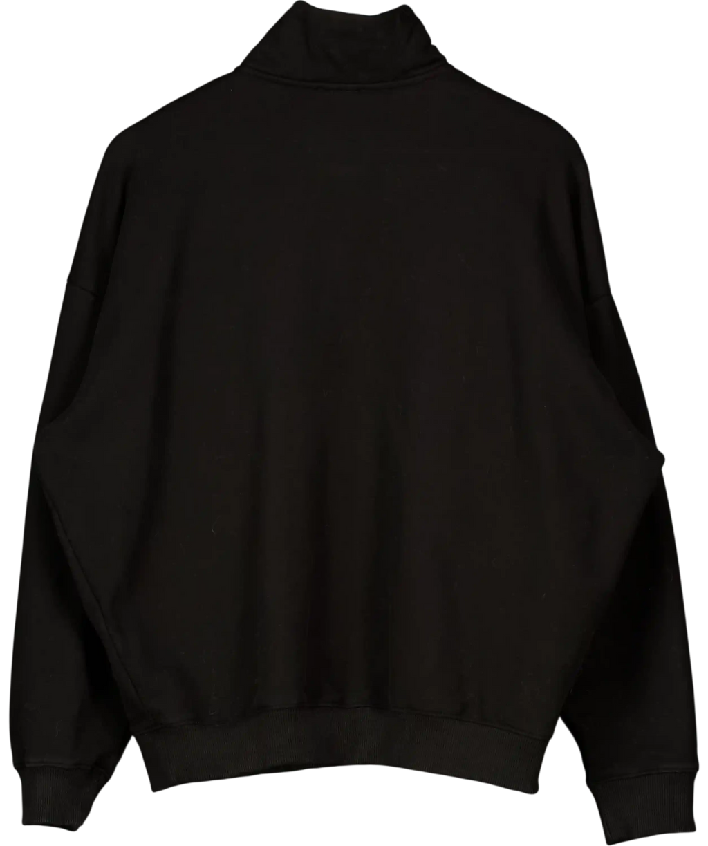 ADANOLA Black Oversized Funnel Neck Zip Sweatshirt UK S