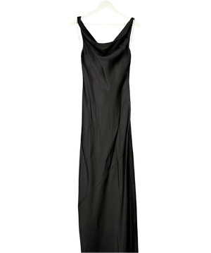 Camilla And Marc Black Satin Artemis Maxi Dress UK 8
